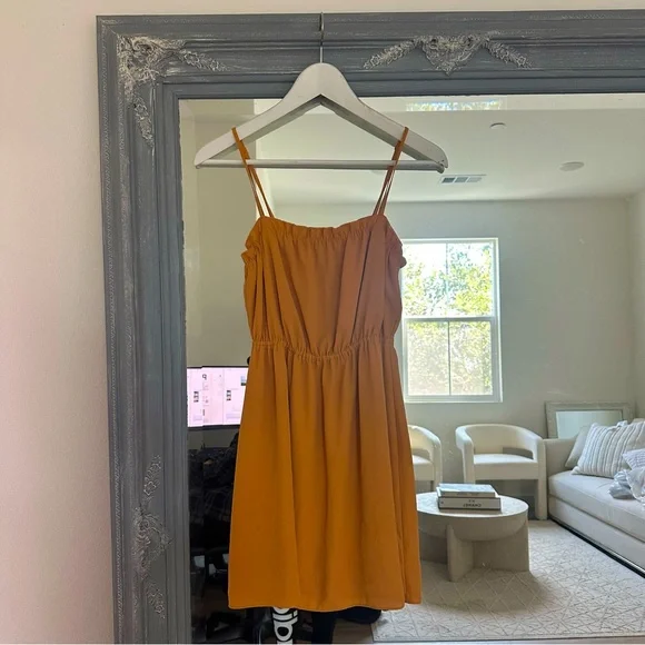 Aritzia Sunday Best Blixen Dress in Mustard‎ S - Picture 2 of 6